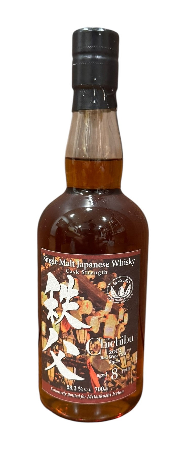 Ichiro's Malt Chichibu 2012 8 Years Red Wine Cask #9120 Bottled for Mitsukoshi Isetan Japanese Whisky 58.3% ABV, 700ml