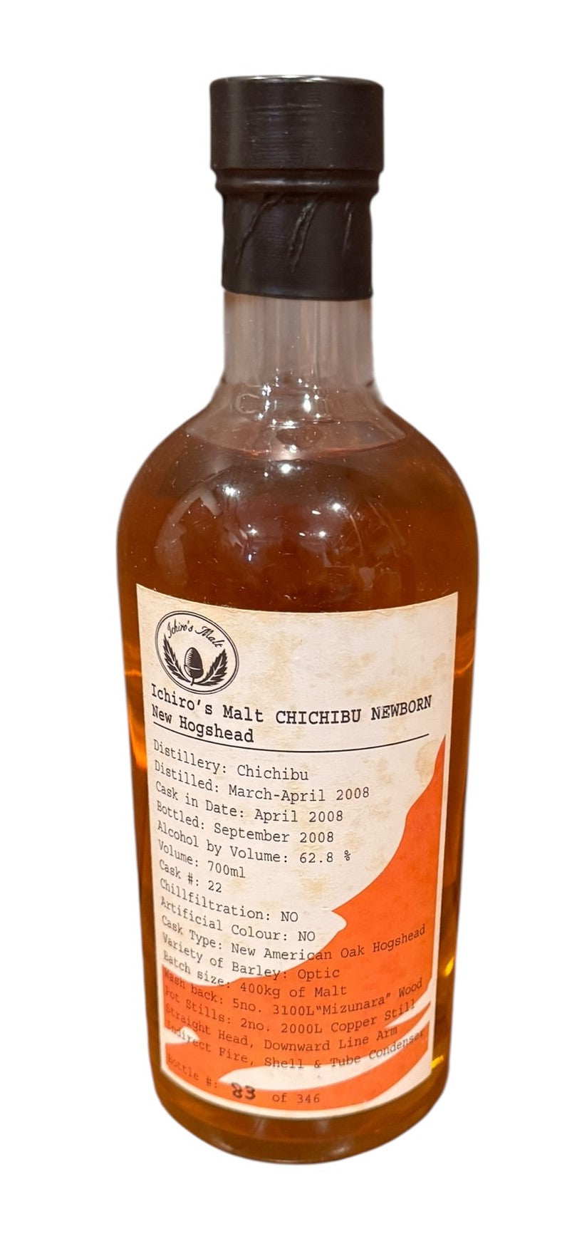 Ichiro's Malt Chichibu Newborn Cask #22 New Hogshead 62.8 ABV, 700ml