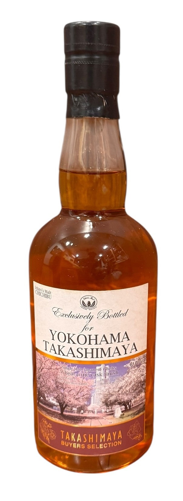 Ichiro's Malt Chichibu Yokohama Takashimaya Wheat Wine Cask Finish Cask #6123 Japanese Whisky 61% ABV, 700ml