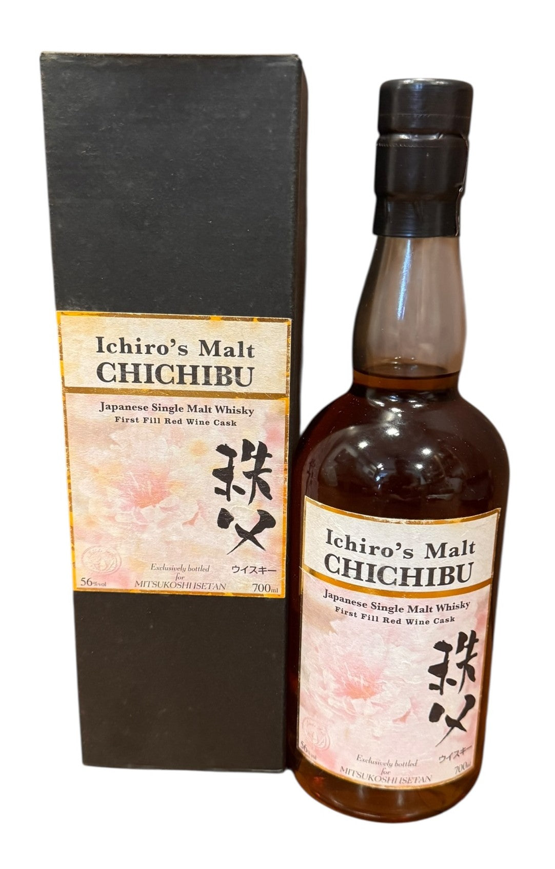 Ichiro's Malt Chichibu First Fill Red Wine Cask Bottled for Mitsukoshi Isetan Japanese Whisky 56% ABV, 700ml