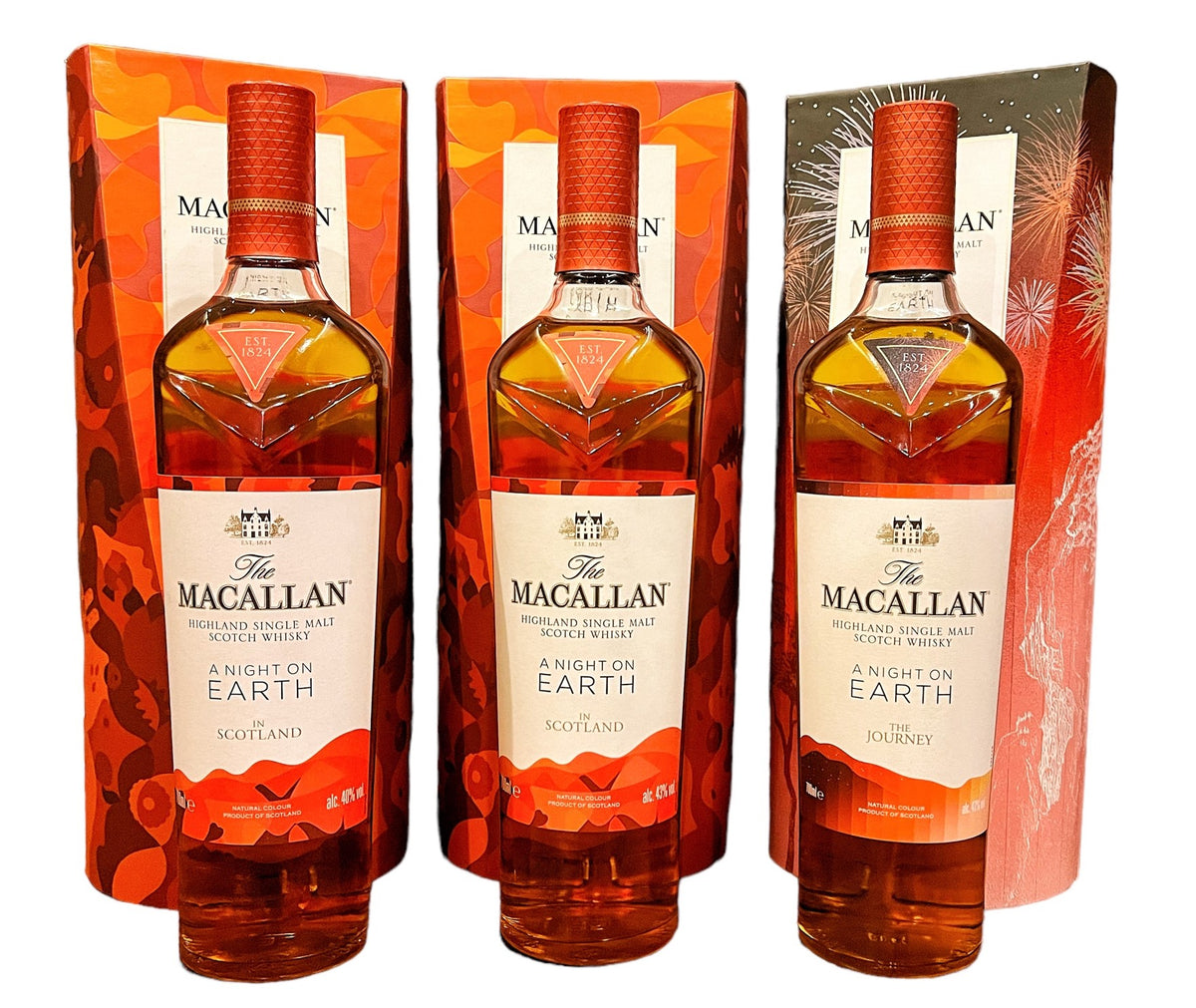 Macallan 'A Night on Earth' 3 Bottles (2021/2022/2023) Release Set