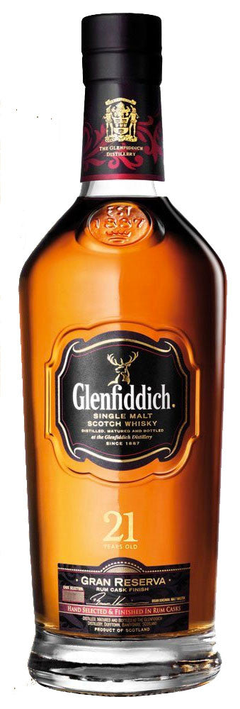 Glenfiddich Gran Reserva Caribbean Rum Cask Finish 21 Year Old Single Malt Scotch Whisky (International Spirits Challenge Awards 2015- BEST SCOTCH WHISKY) (700ml, 43.2%)