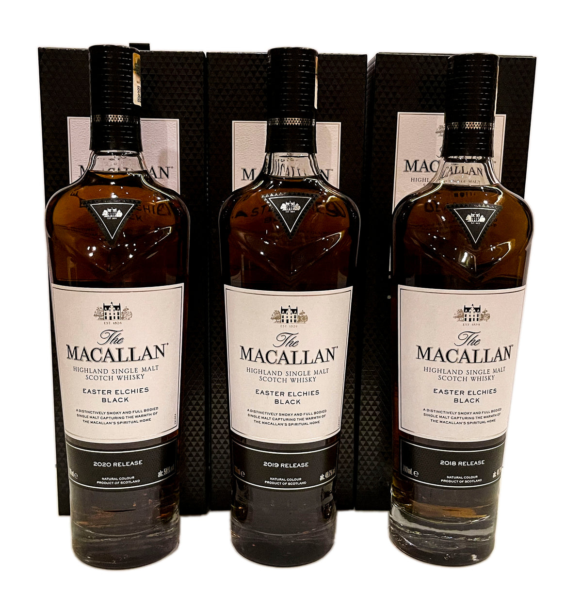 Macallan Easter Elchies Black 2018-2020 Releases (3 Bottles)