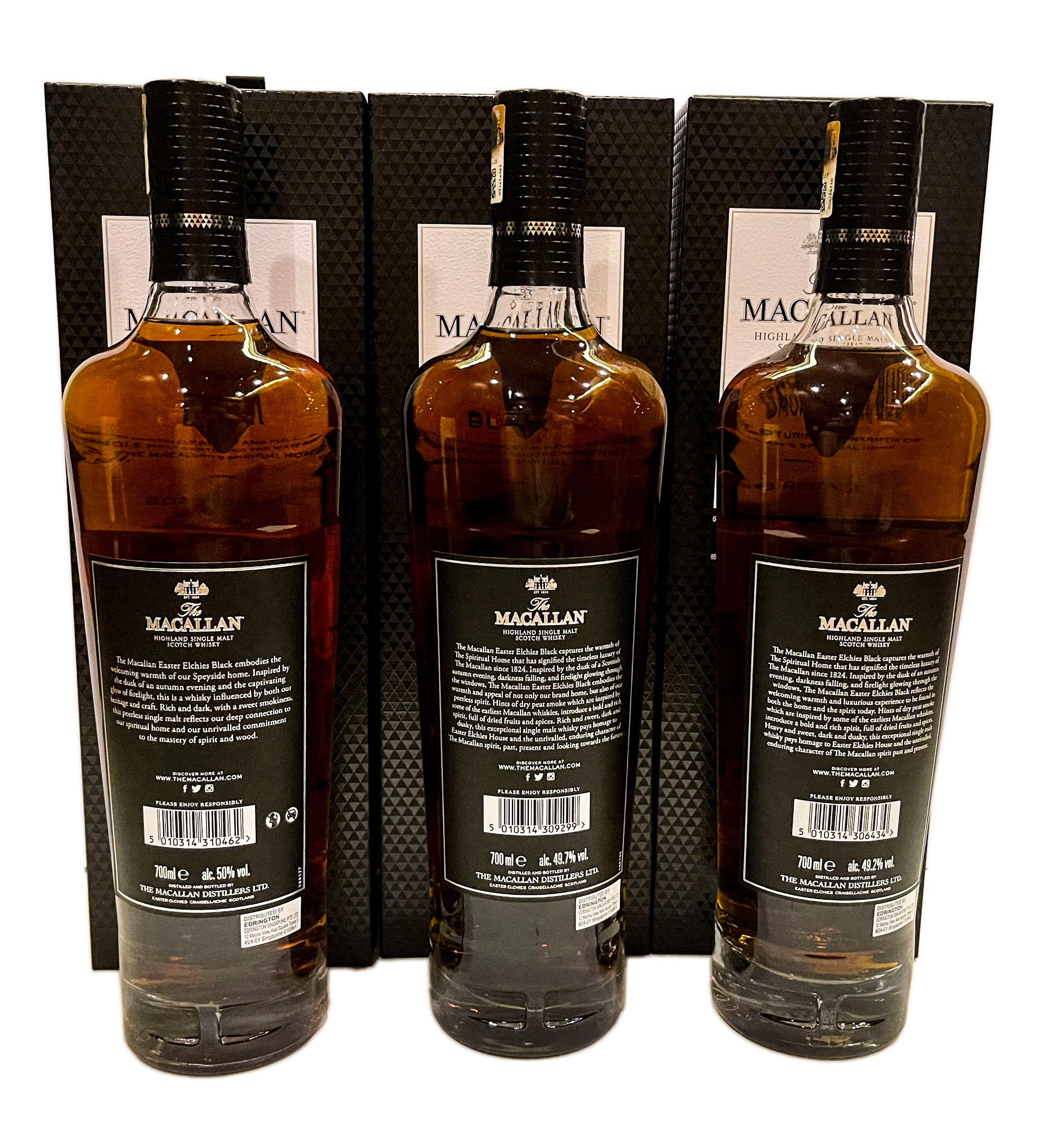 Macallan Easter Elchies Black 2018-2020 Releases (3 Bottles)