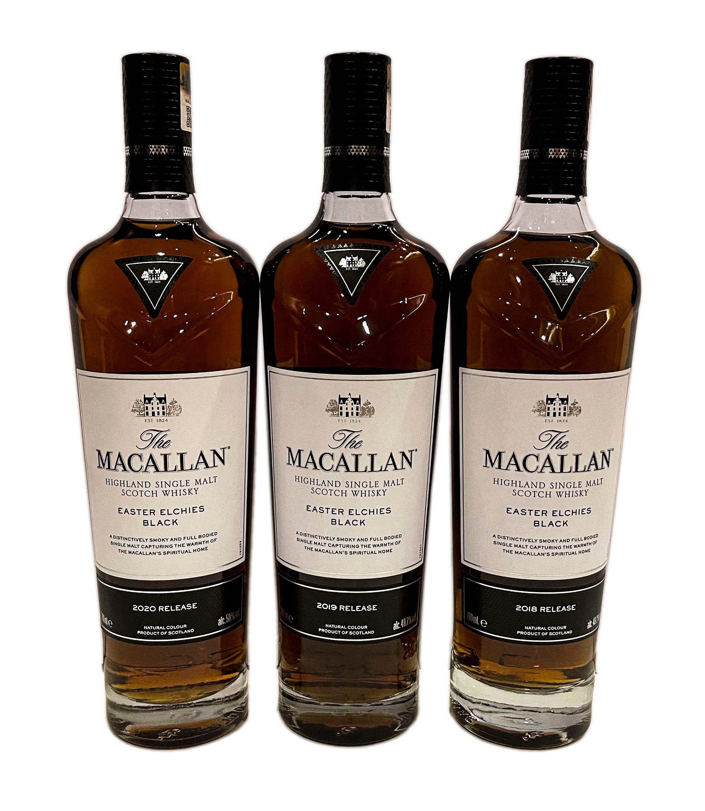 Macallan Easter Elchies Black 2018-2020 Releases (3 Bottles)