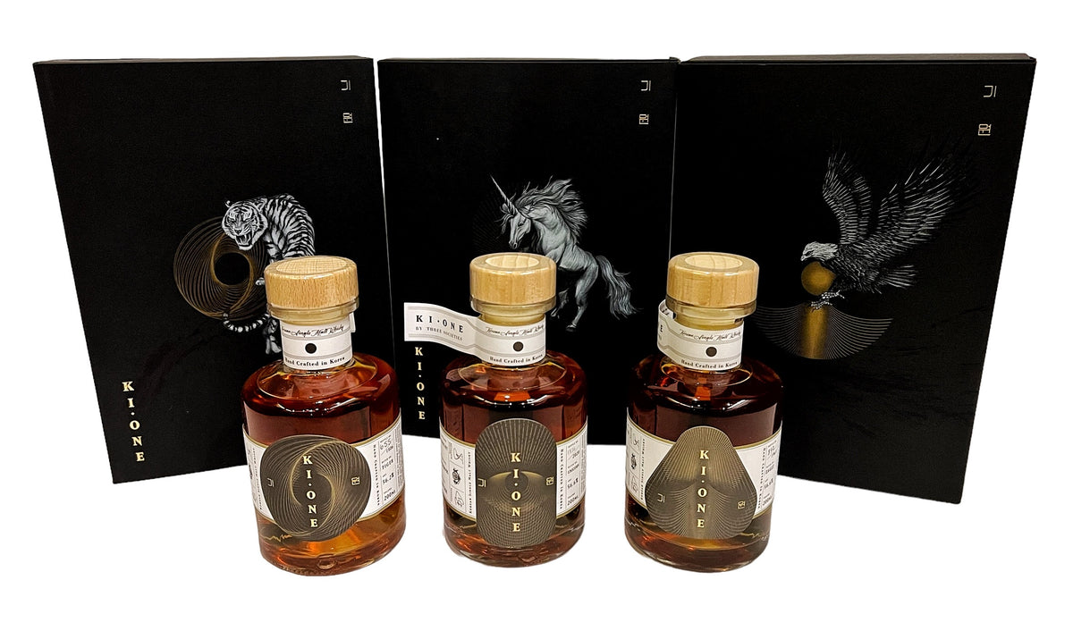 Ki One Limited Eds. Korean Single Malt Whisky Trilogy (Tiger/Unicorn/Eagle) Set