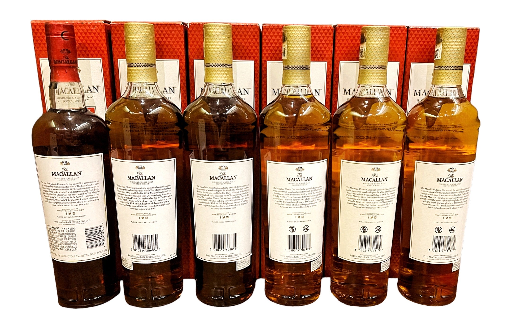 Macallan Classic Cut (2017-2022) 6 bottles Set