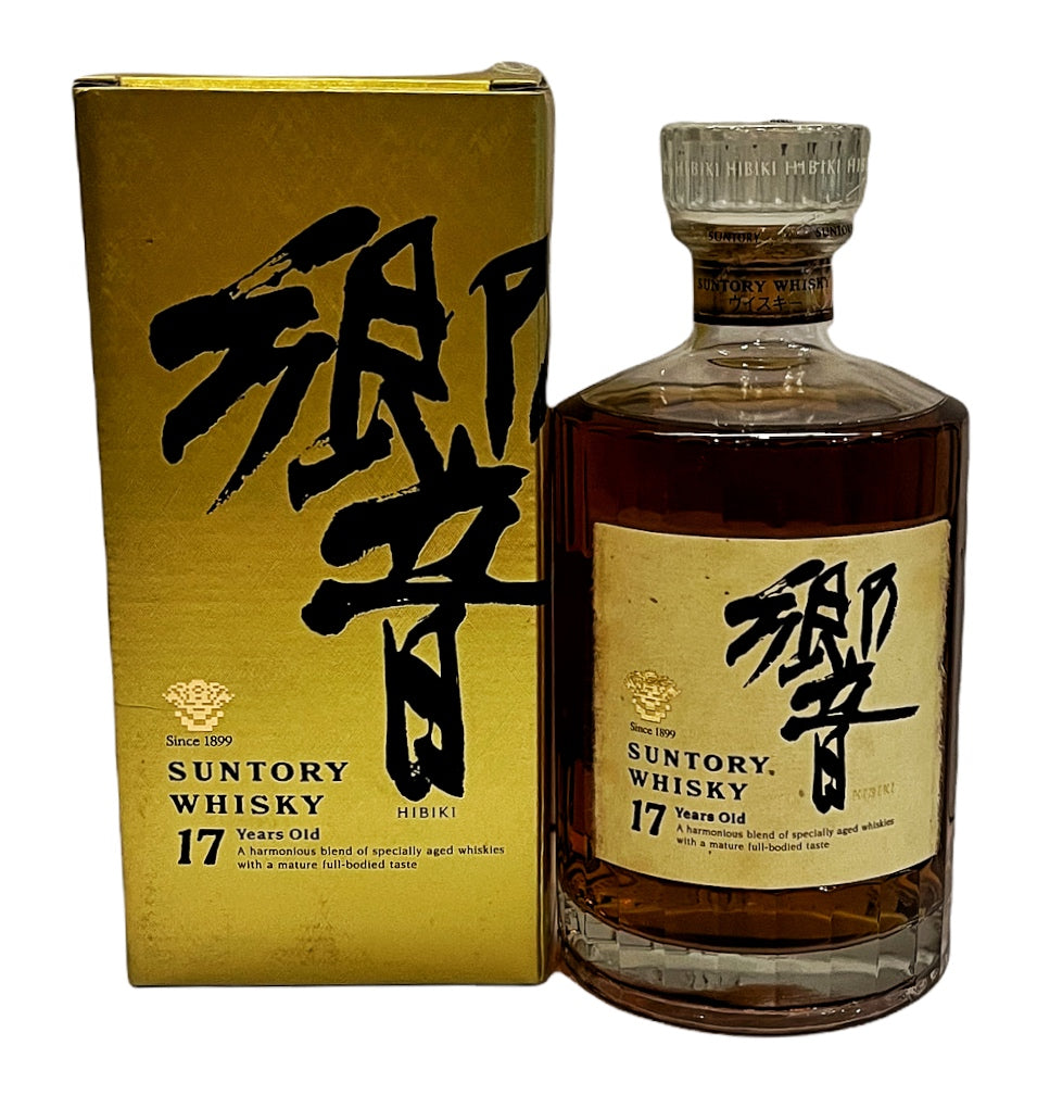 Old & Rare Suntory Whisky 17 Year Old Hibiki Back Gold Label with Gold Box, (03) 700ml 43% ABV